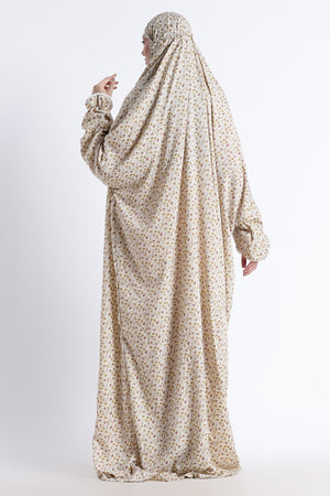 Ainaura | Premium Crepe Brown Floral Prayer Dress