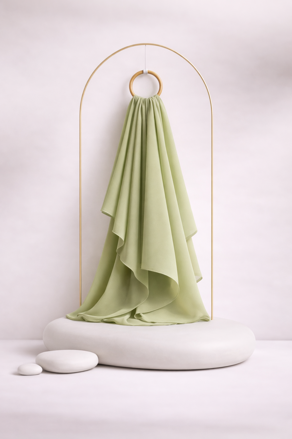 Moja Premium Malaysian Heavy Georgette - Nude Green