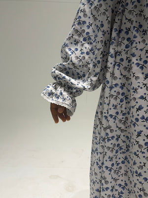 The Ria Series | Blue &Grey Floral  Designed Crepe Ria Ghala (The Precious)