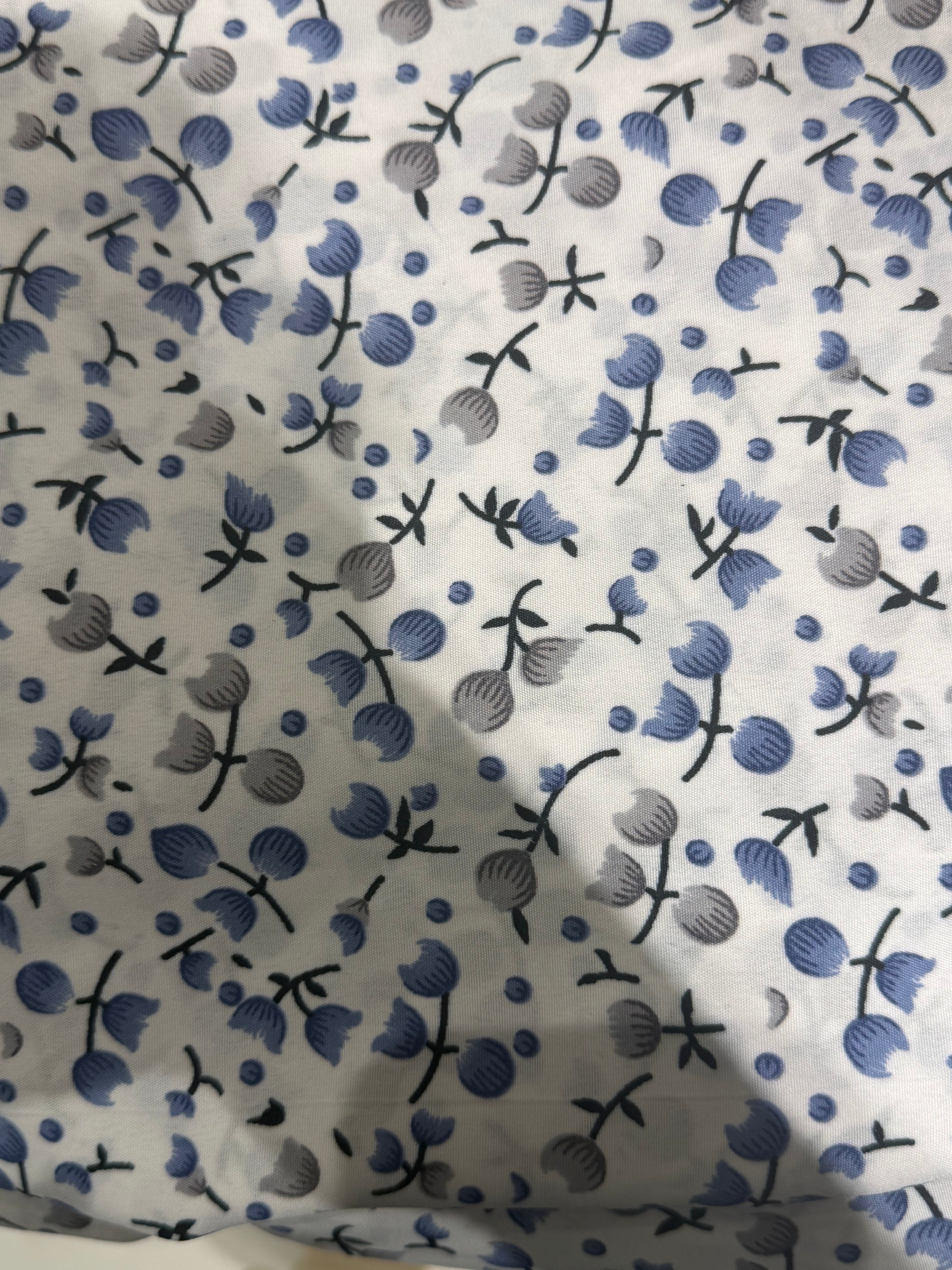 The Ria Series | Blue &Grey Floral  Designed Crepe Ria Ghala (The Precious)