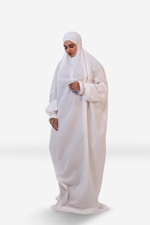 The Laya Series | Premium Plain Crepe White Laya Adan (The Paradise)