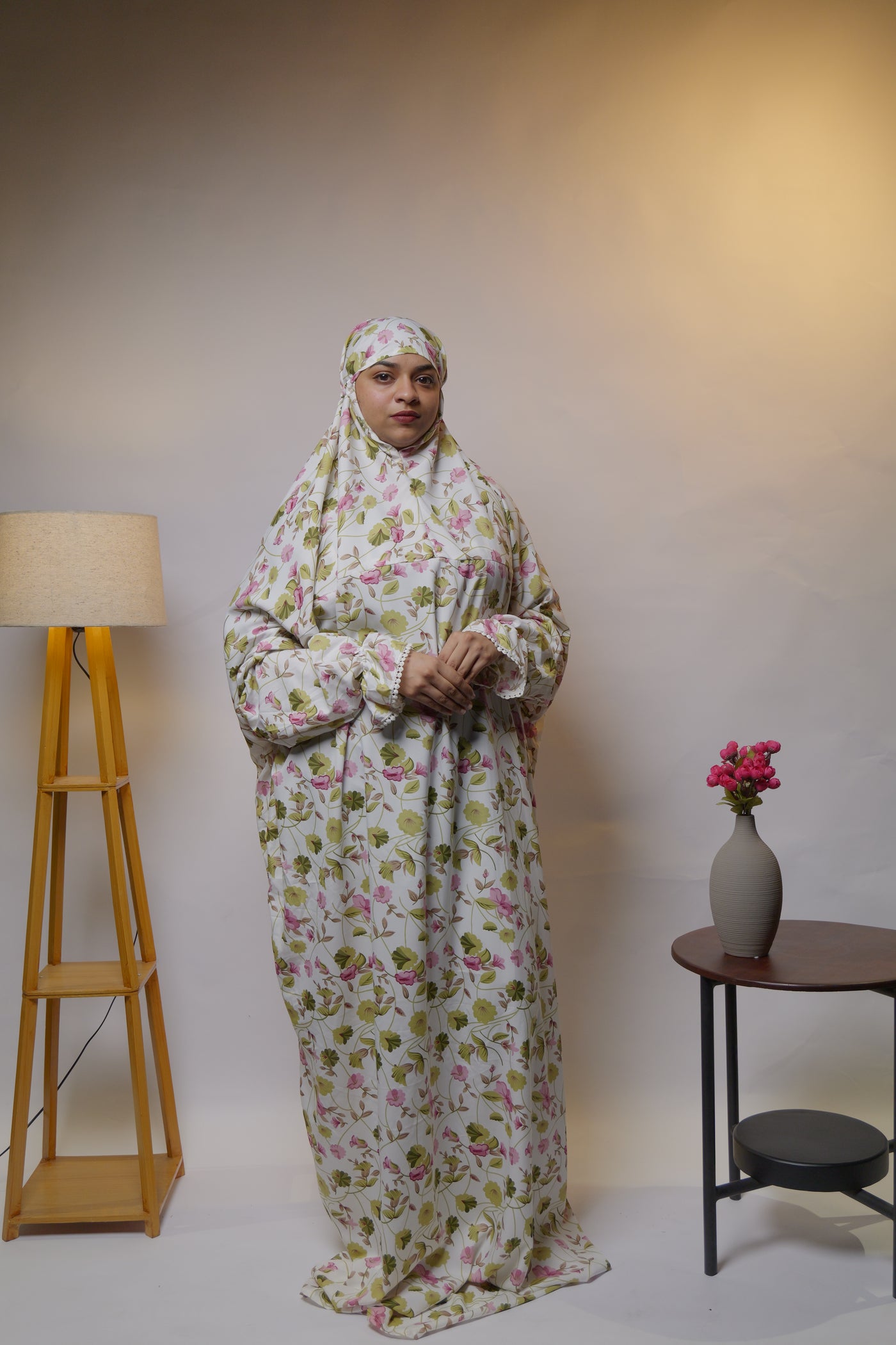 Ainaura | Premium Crepe Elegant Floral Prayer Dress