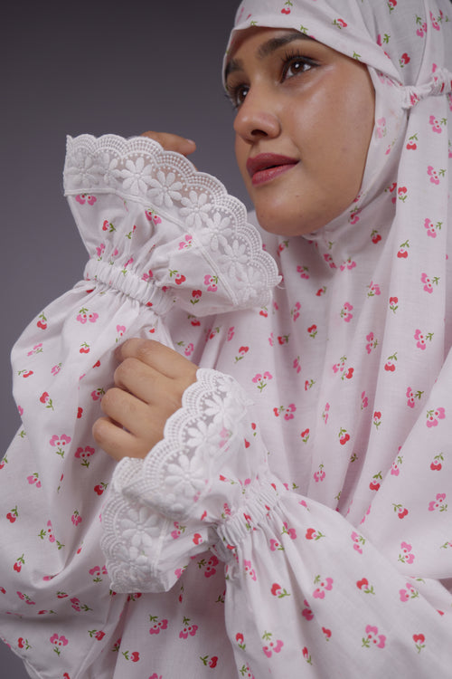 Ainaura | Premium Cotton Rose Petal Prayer Dress