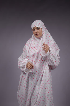 Ainaura | Premium Cotton Rose Petal Prayer Dress