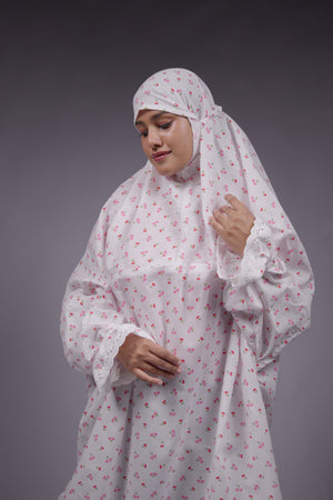 Ainaura | Premium Cotton Rose Petal Prayer Dress