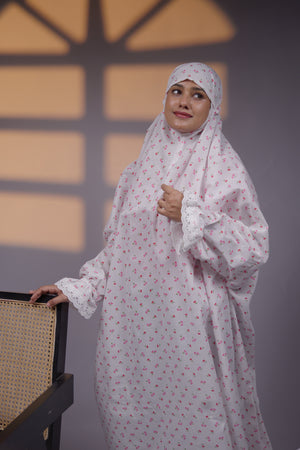 Ainaura | Premium Cotton Rose Petal Prayer Dress