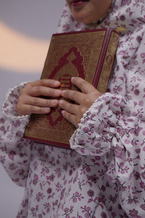 Ainaura| premium crepe pink floral prayer dress