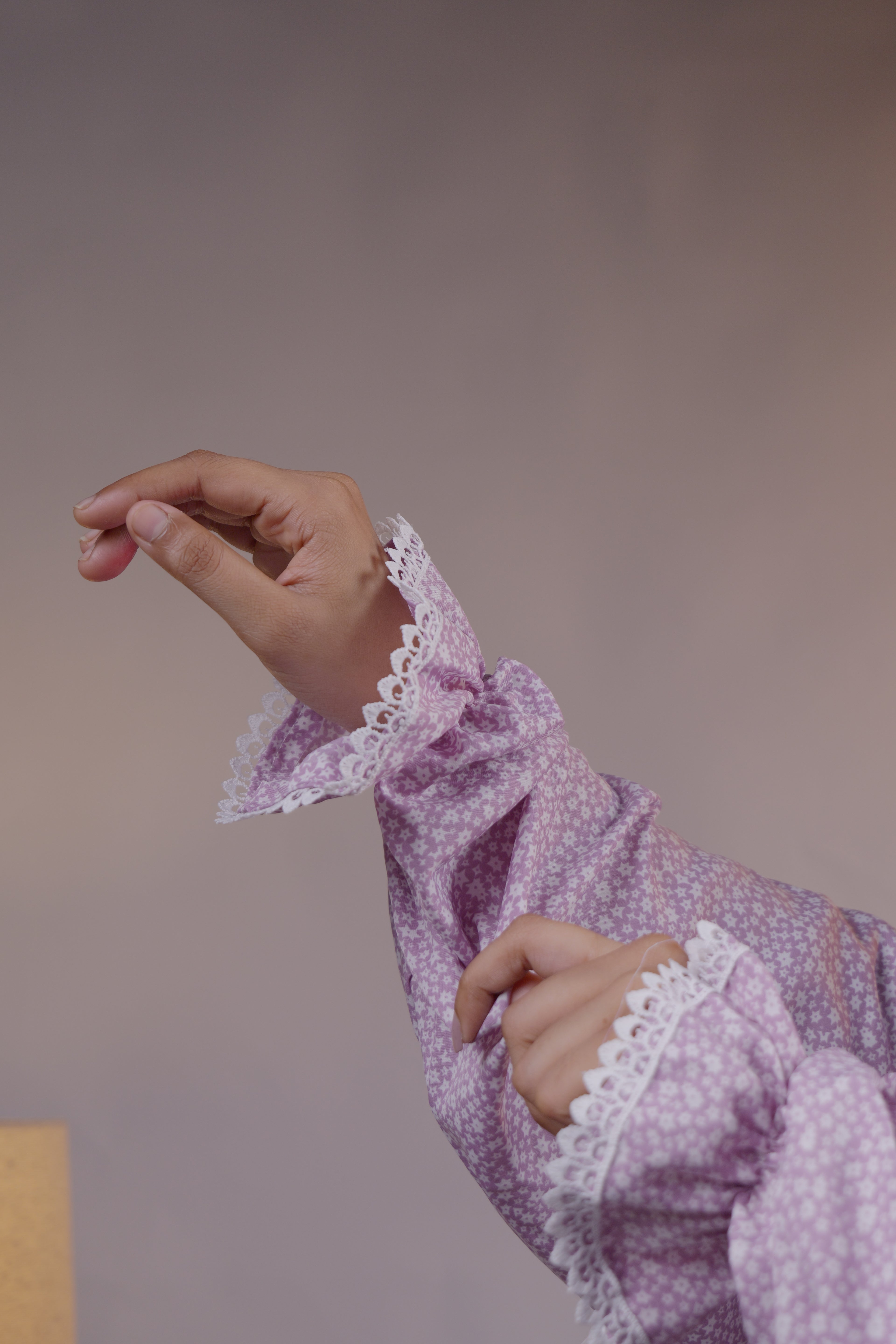 Ainaura | Premium Crepe Lavender Floral Prayer Dress