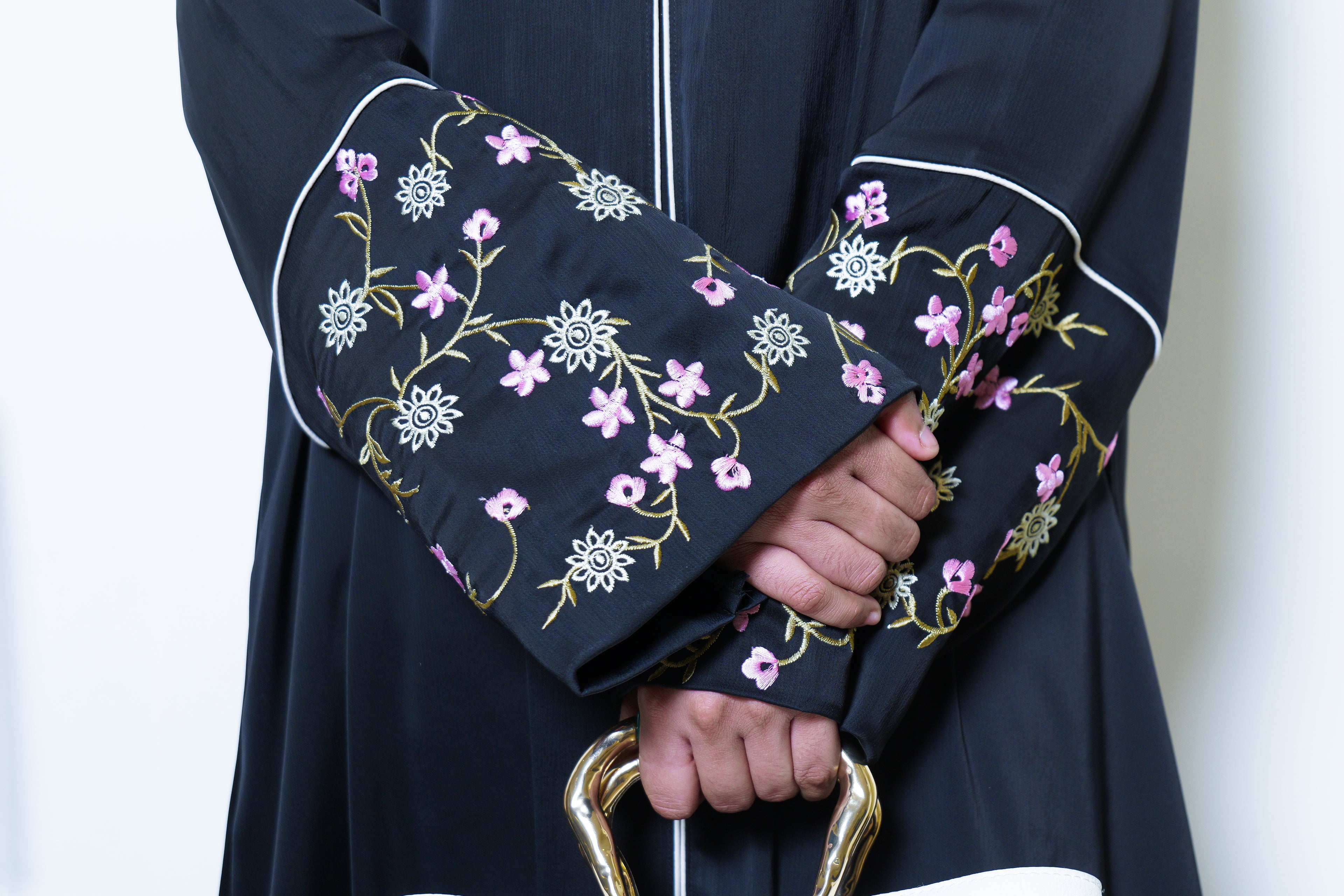 Premium Blossom Embroidered Black Abaya
