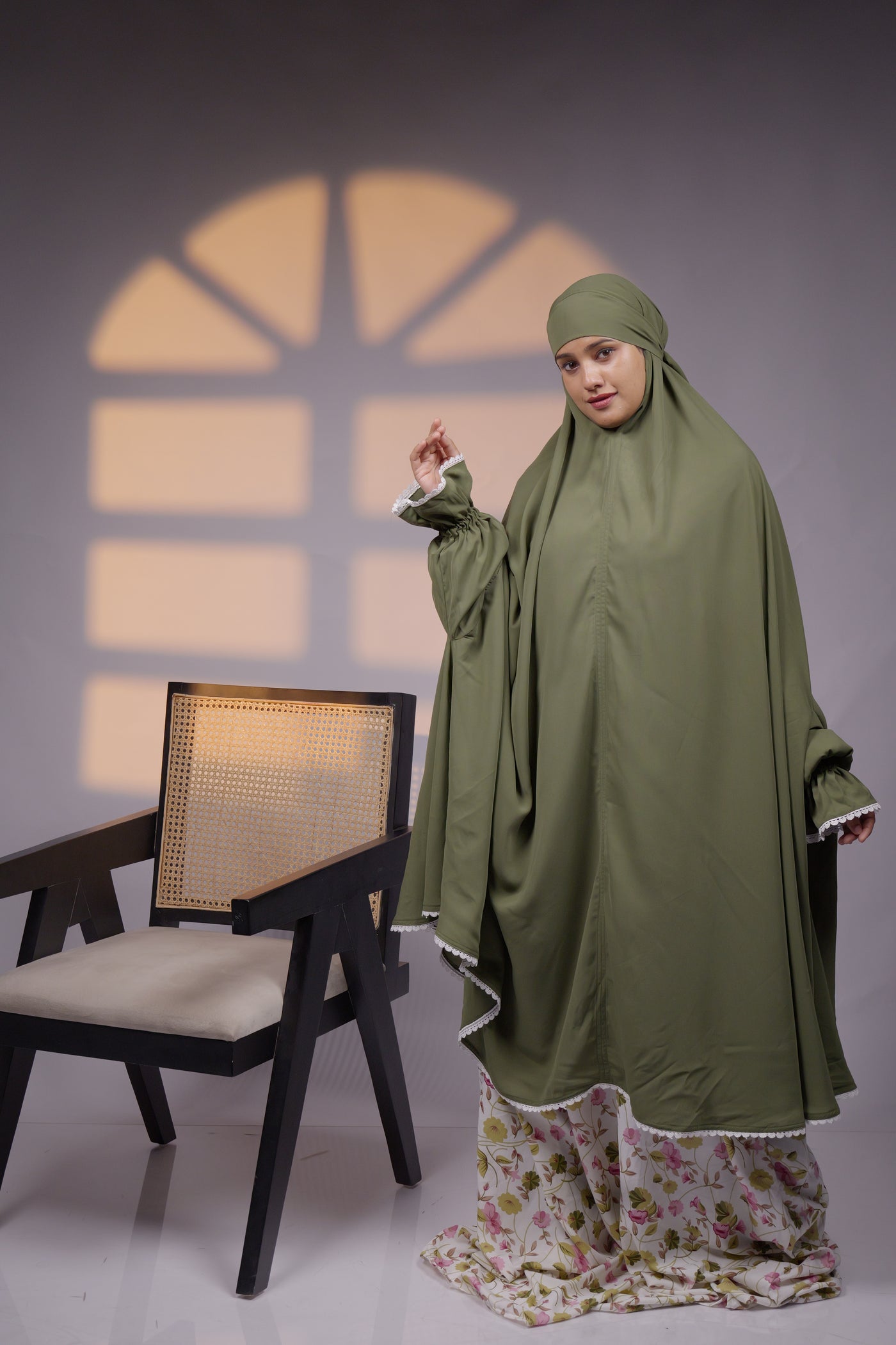 Ainaura | Premium Olive Grace Jilbab