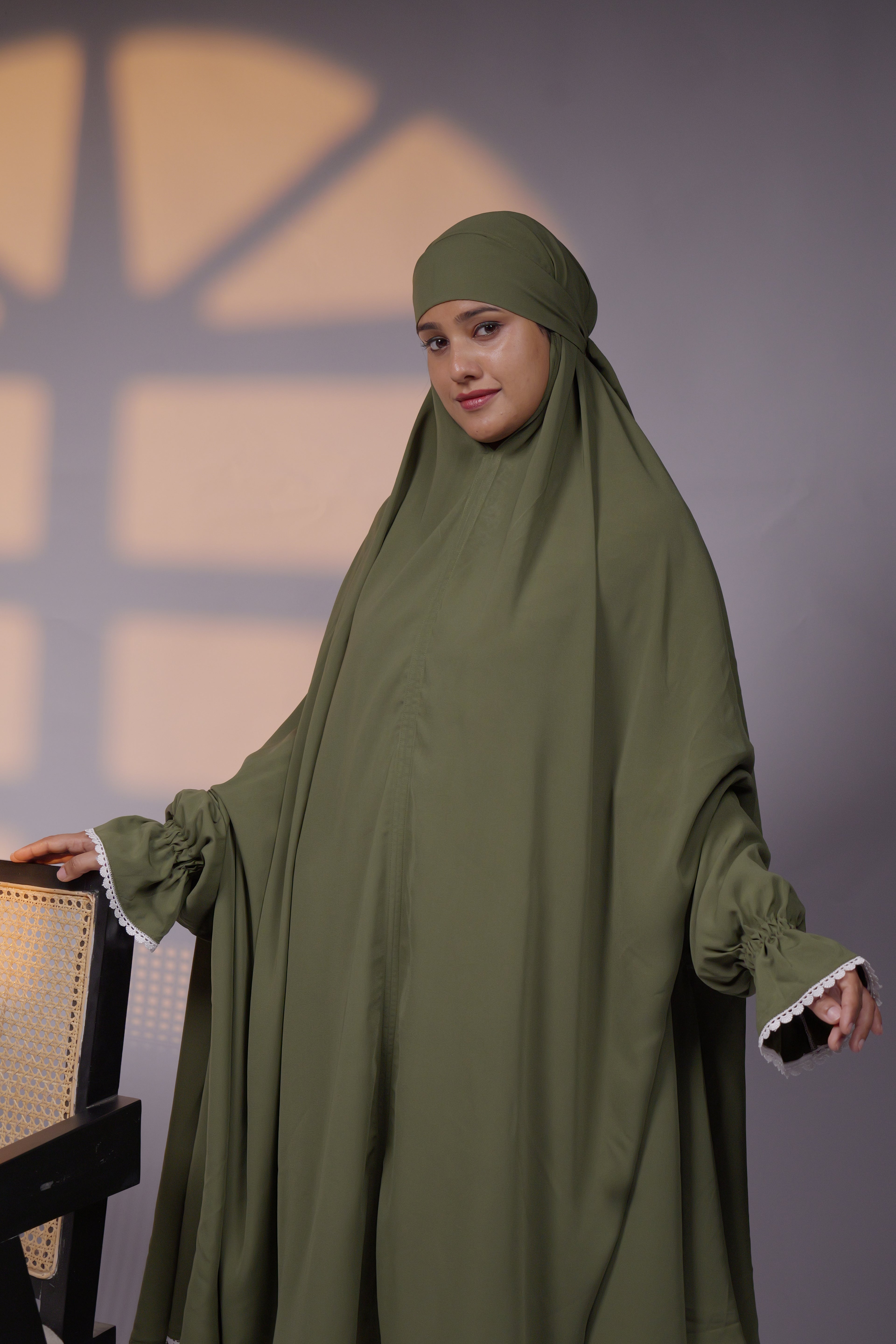 Ainaura | Premium Olive Grace Jilbab