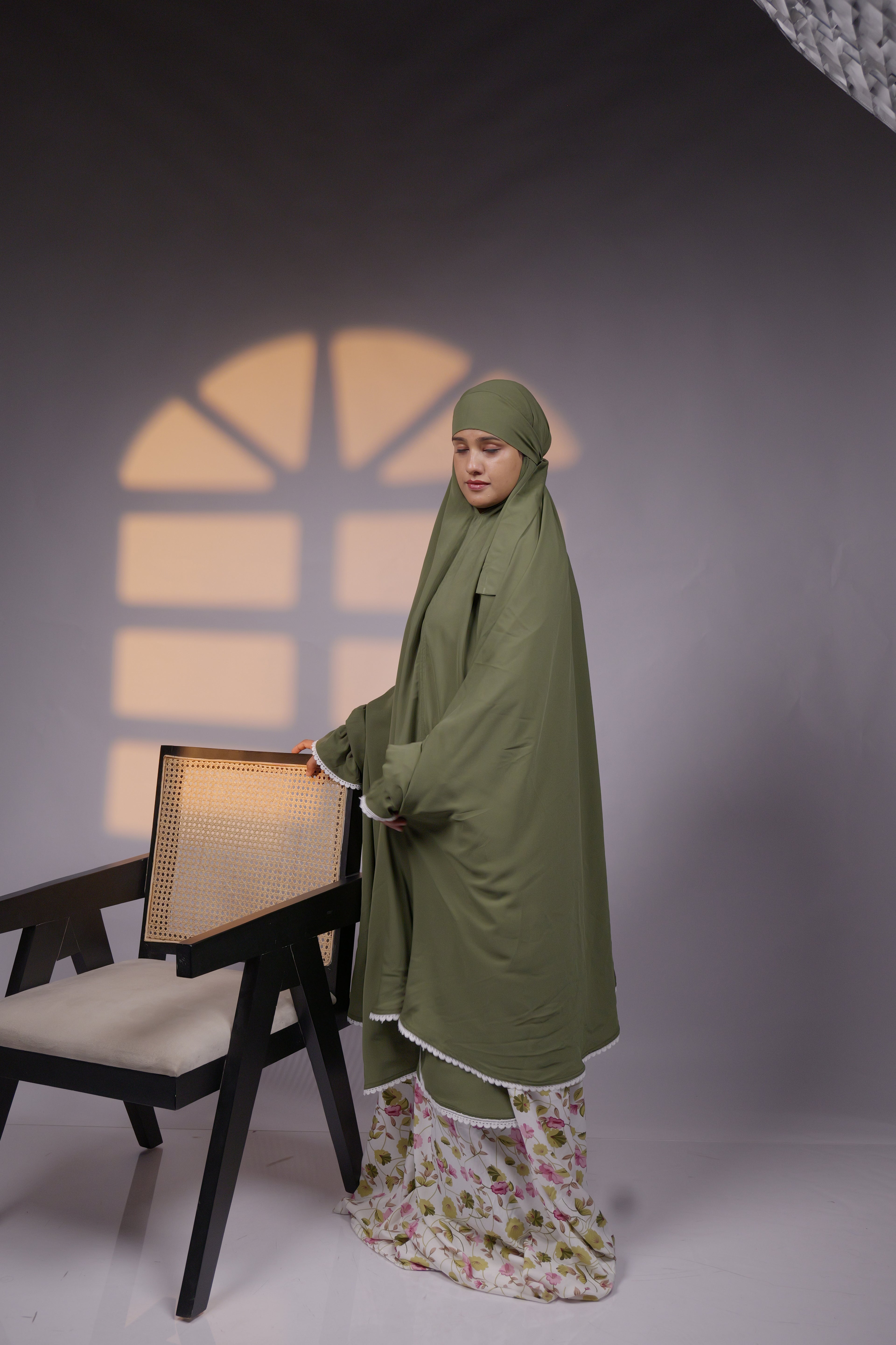 Ainaura | Premium Olive Grace Jilbab