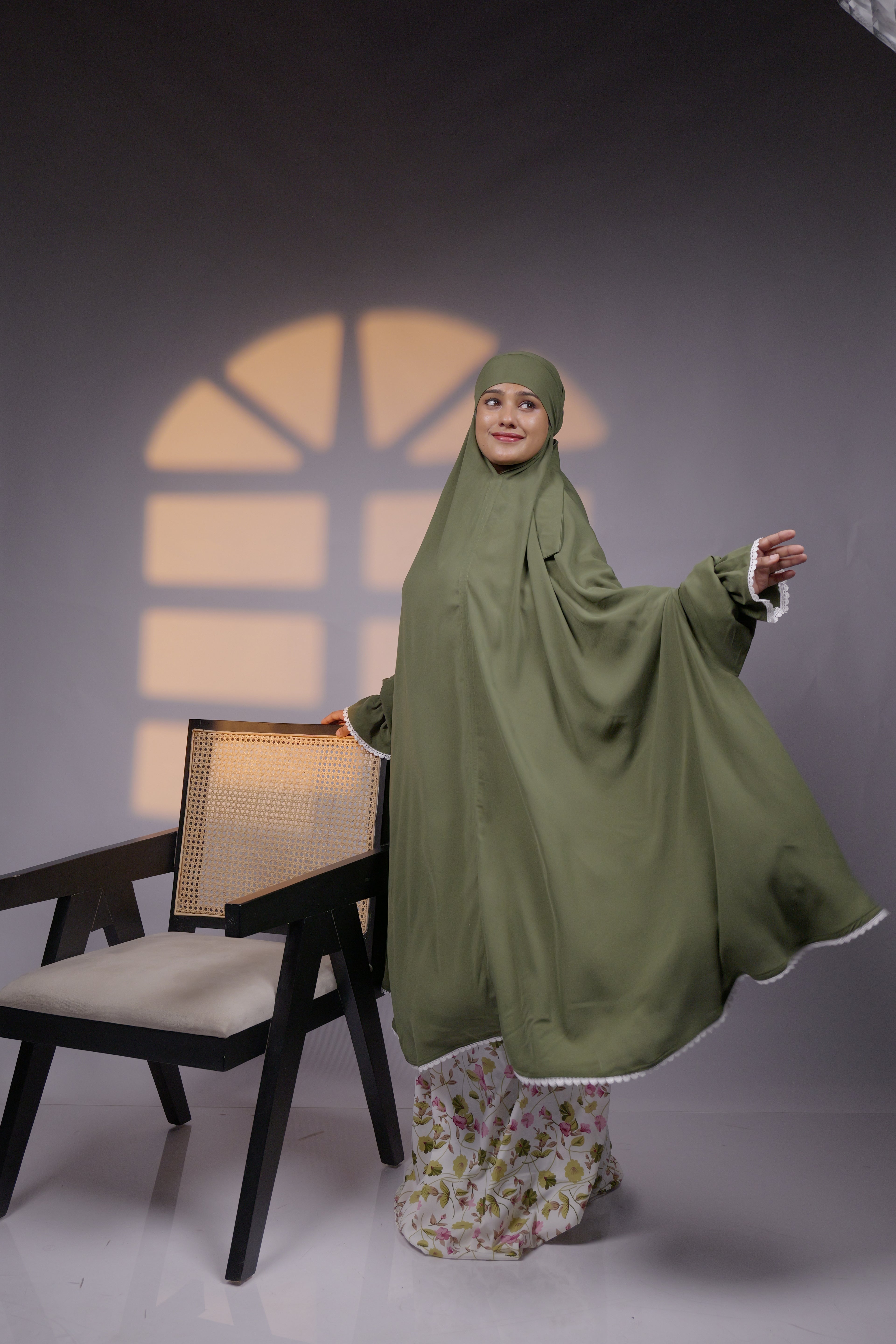 Ainaura | Premium Olive Grace Jilbab