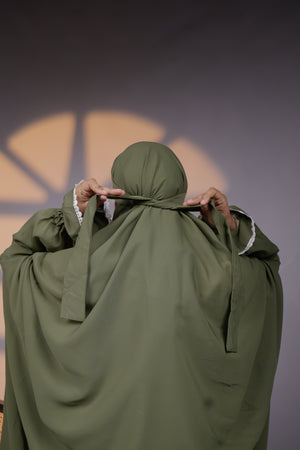 Ainaura | Premium Olive Grace Jilbab