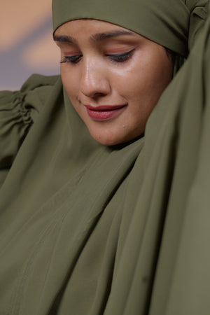 Ainaura | Premium Olive Grace Jilbab