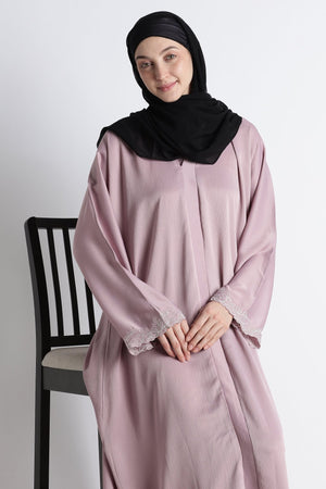 Ainaura | Desert Rose Scalloped Dubai Abaya - AinAura
