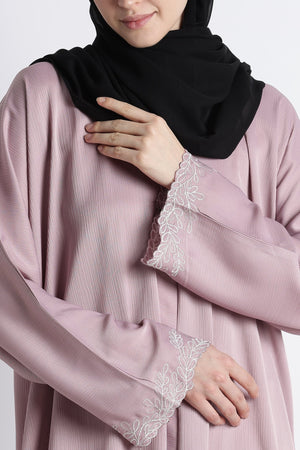 Ainaura | Desert Rose Scalloped Dubai Abaya - AinAura