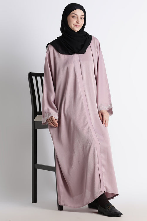 Ainaura | Desert Rose Scalloped Dubai Abaya - AinAura