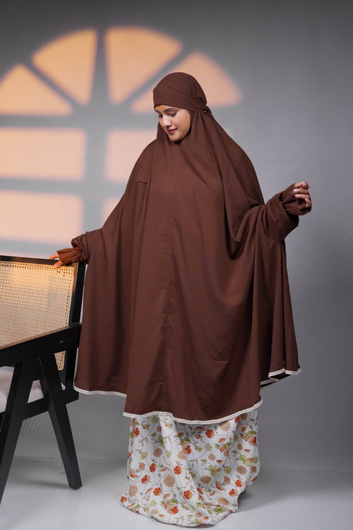 Ainaura | Premium Coffee Brown Jilbab - AinAura