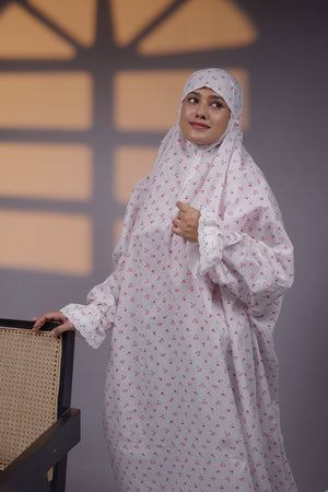 Ainaura | Premium Cotton Rose Petal Prayer Dress - AinAura