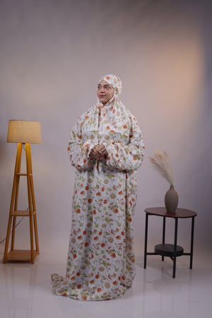 Ainaura | Premium Crepe Autumn Bloom Floral Prayer Dress - AinAura