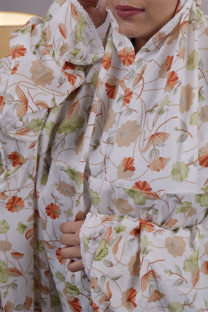 Ainaura | Premium Crepe Autumn Bloom Floral Prayer Dress - AinAura