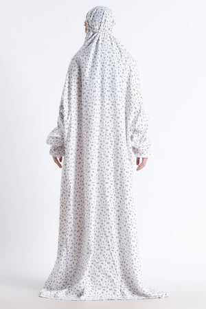 Ainaura | Premium Crepe Grey Floral Prayer Dress - AinAura