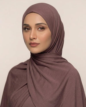 Ainaura Premium Moja Jersey Dusty Mauve Colour Scarf - AinAura