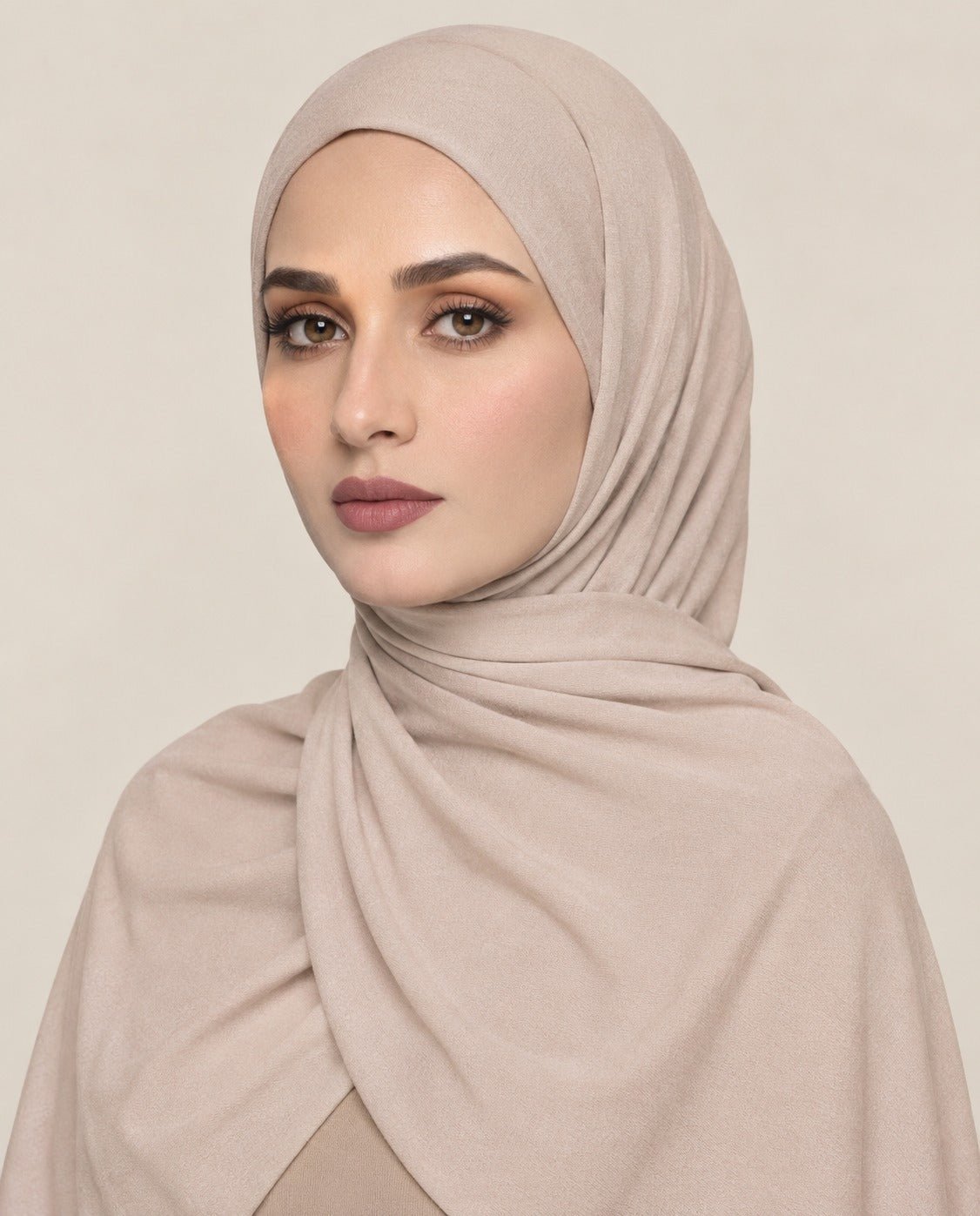 Ainaura Premium Moja Jersey Hijab - Beige - AinAura