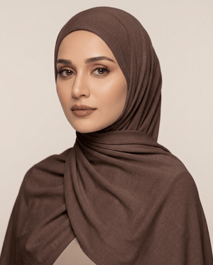 Ainaura Premium Moja Jersey Hijab - Coffee Brown - AinAura