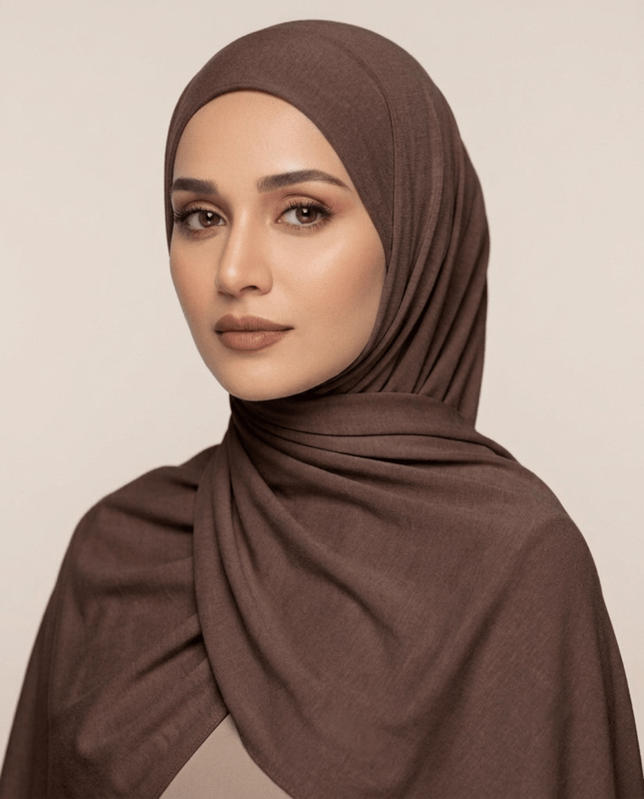 Ainaura Premium Moja Jersey Hijab - Coffee Brown - AinAura