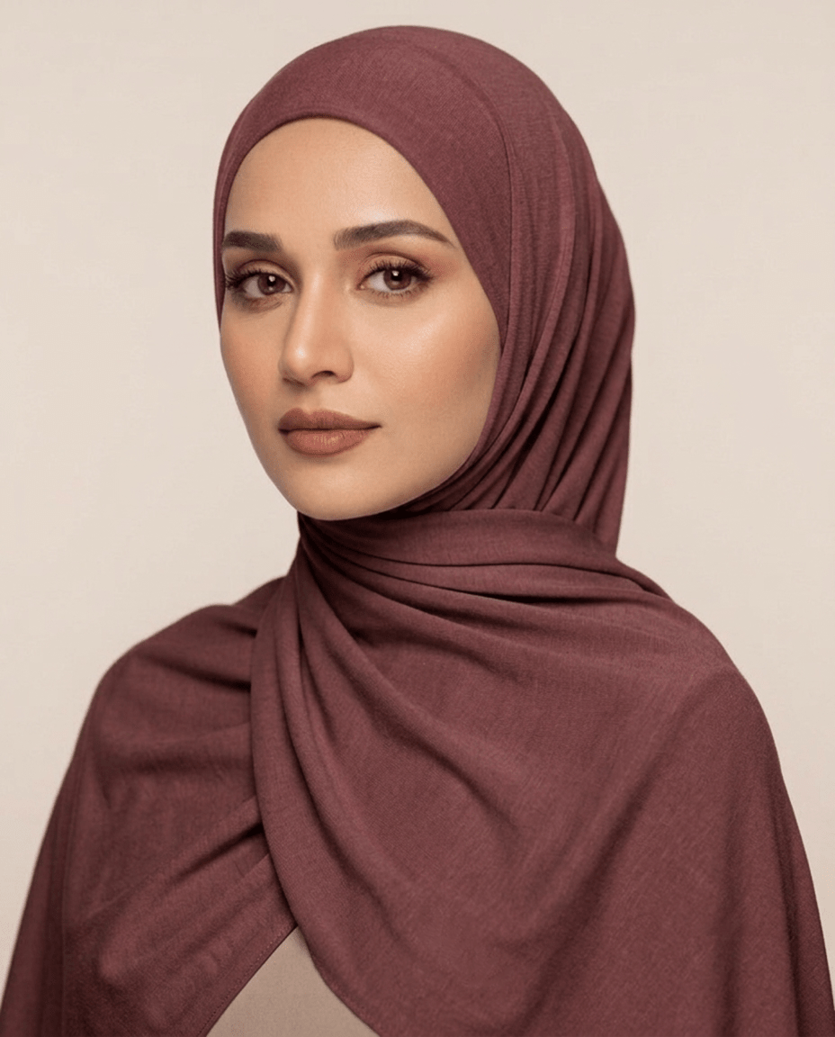 Ainaura Premium Moja Jersey Hijab - Dusty Maroon - AinAura