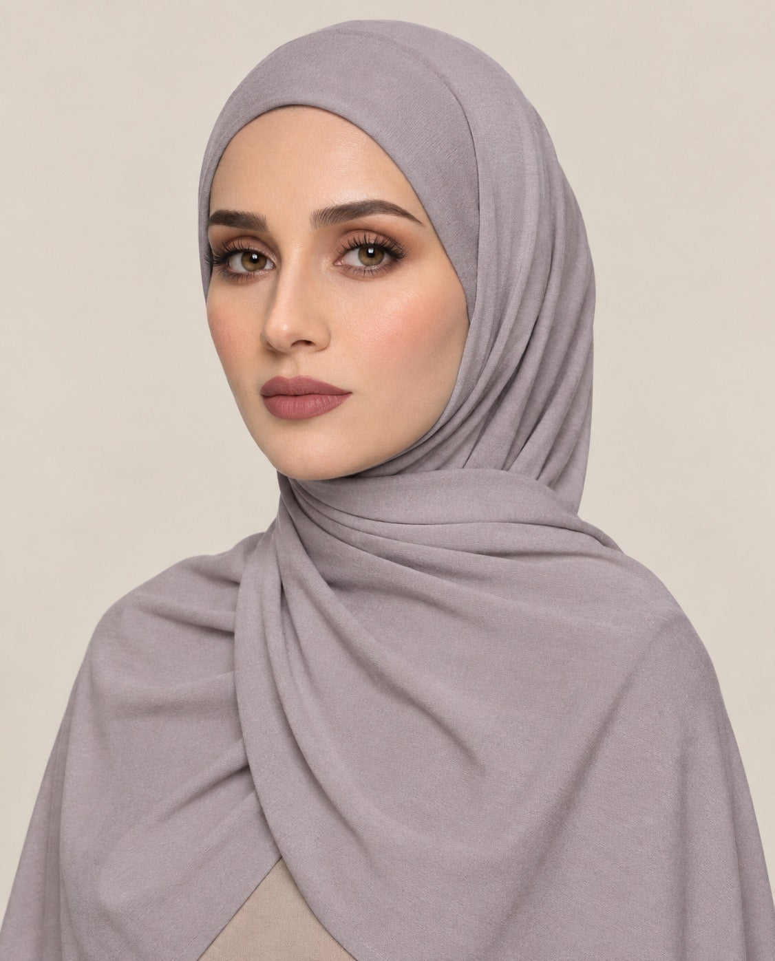 Ainaura Premium Moja Jersey Hijab - Nude Grey - AinAura