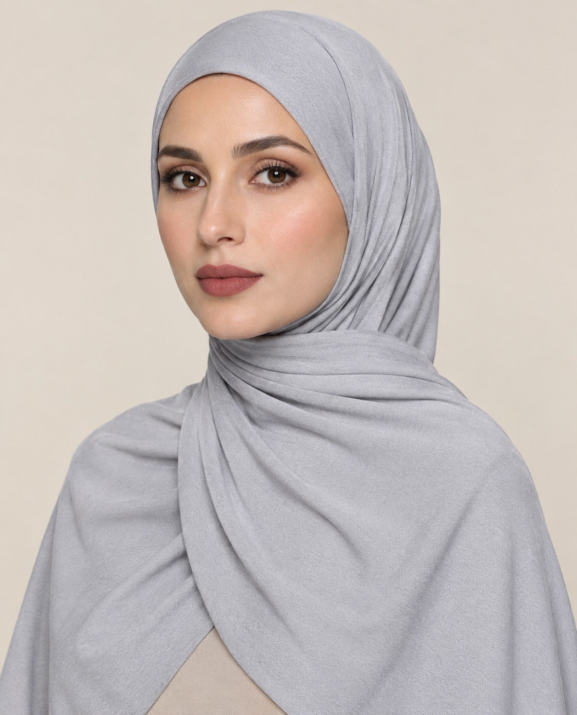 Ainaura Premium Moja Jersey Hijab - Silver - AinAura