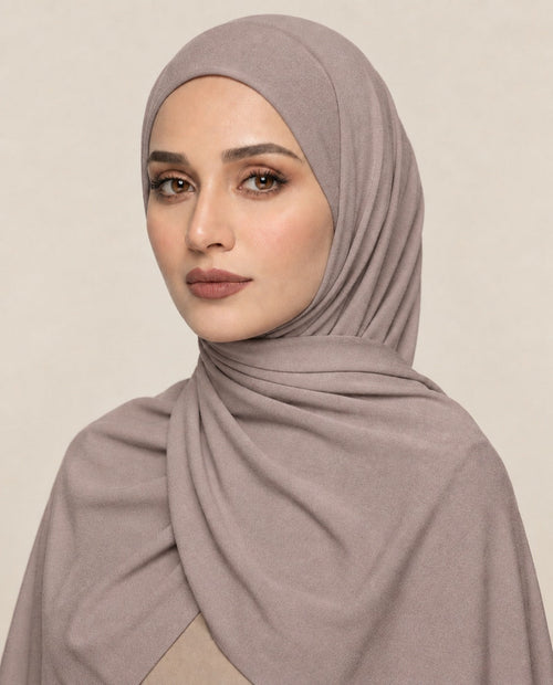 Ainaura Premium Moja Jersey Hijab - Taupe - AinAura