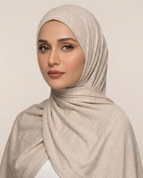 Ainaura Premium Moja Jersey Oat meal colour Scarf - AinAura