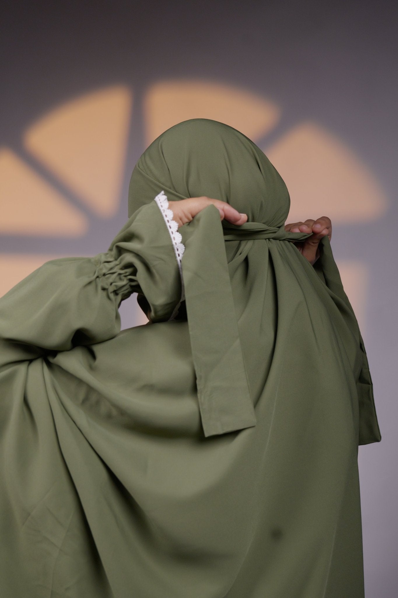 Ainaura | Premium Olive Grace Jilbab - AinAura