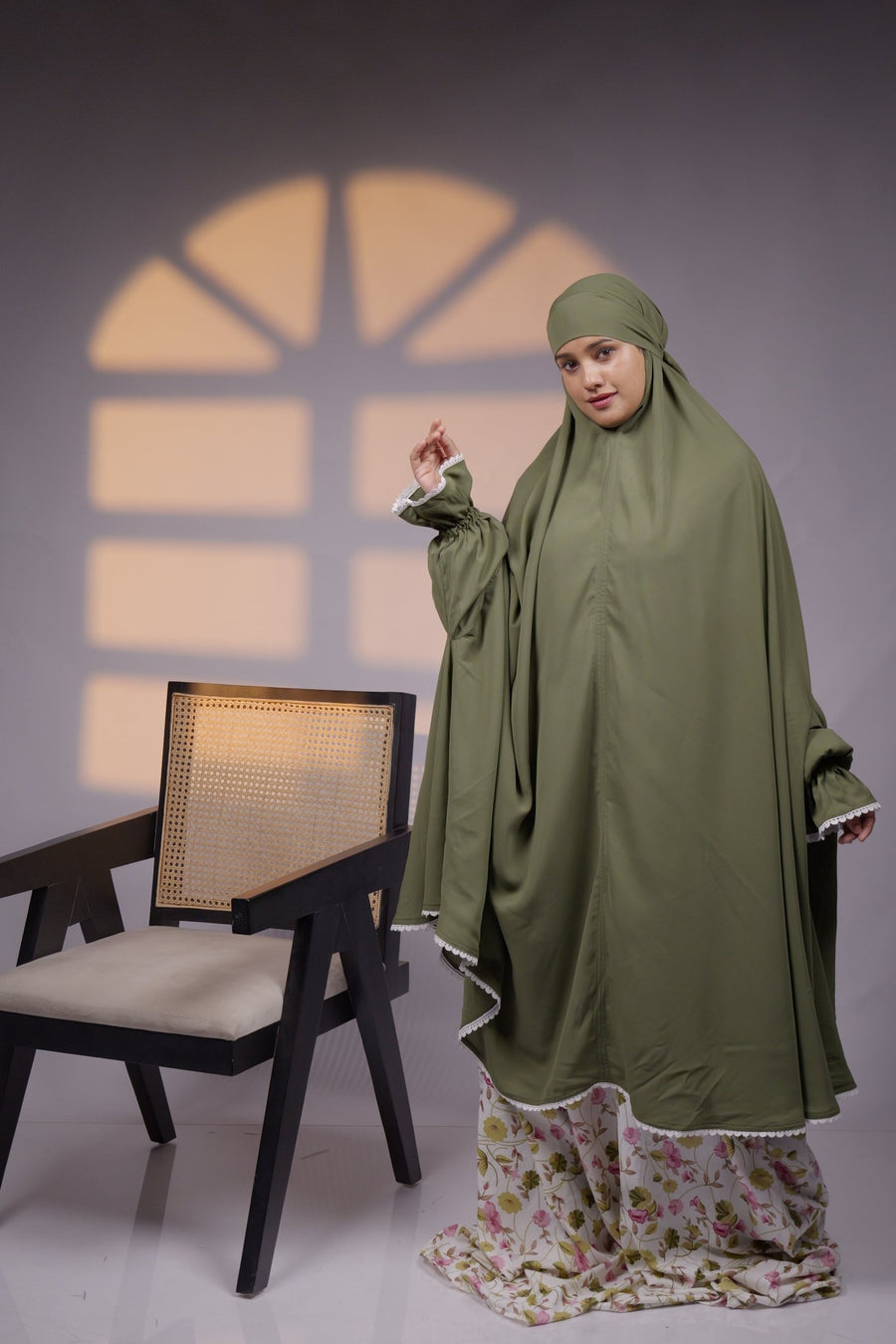 Ainaura | Premium Olive Grace Jilbab