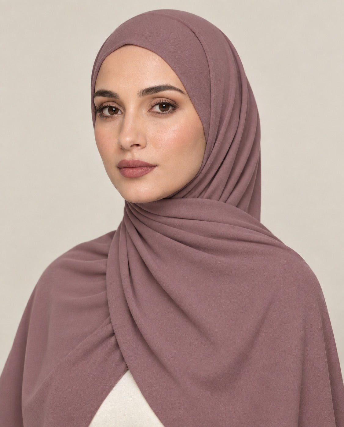 Ainaura Premium Zera Jersey Hijab – Dusty Mauve - AinAura
