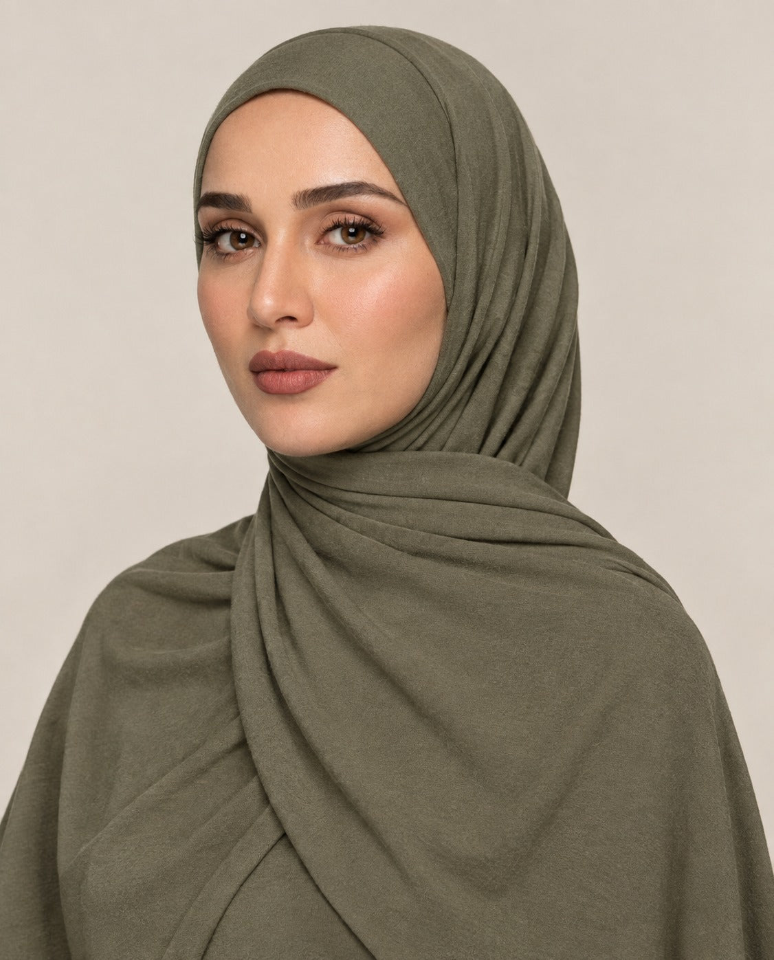 Ainaura Premium Zera Jersey Hijab – Moss Green - AinAura