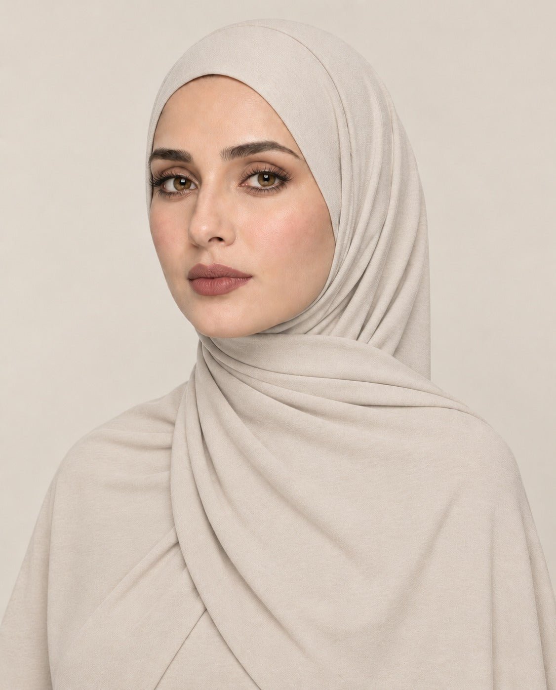 Ainaura Premium Zera Jersey Hijab – Oatmeal - AinAura