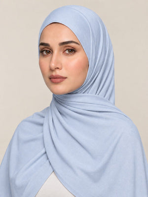 Ainaura Premium Zera Jersey Hijab – Powder Blue - AinAura