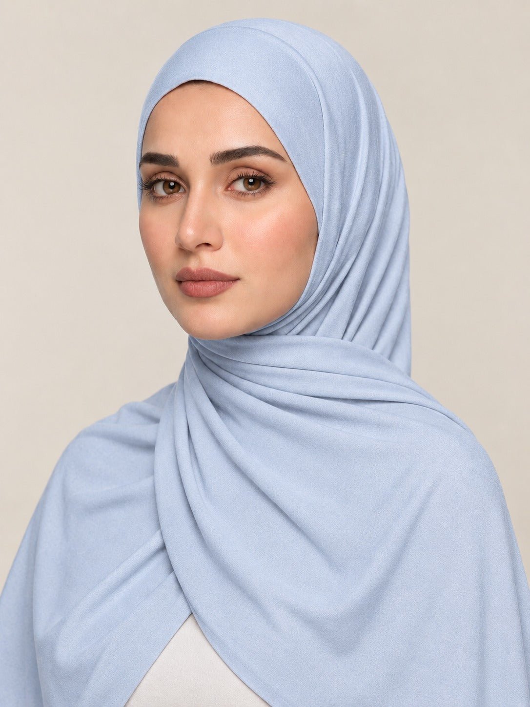 Ainaura Premium Zera Jersey Hijab – Powder Blue - AinAura