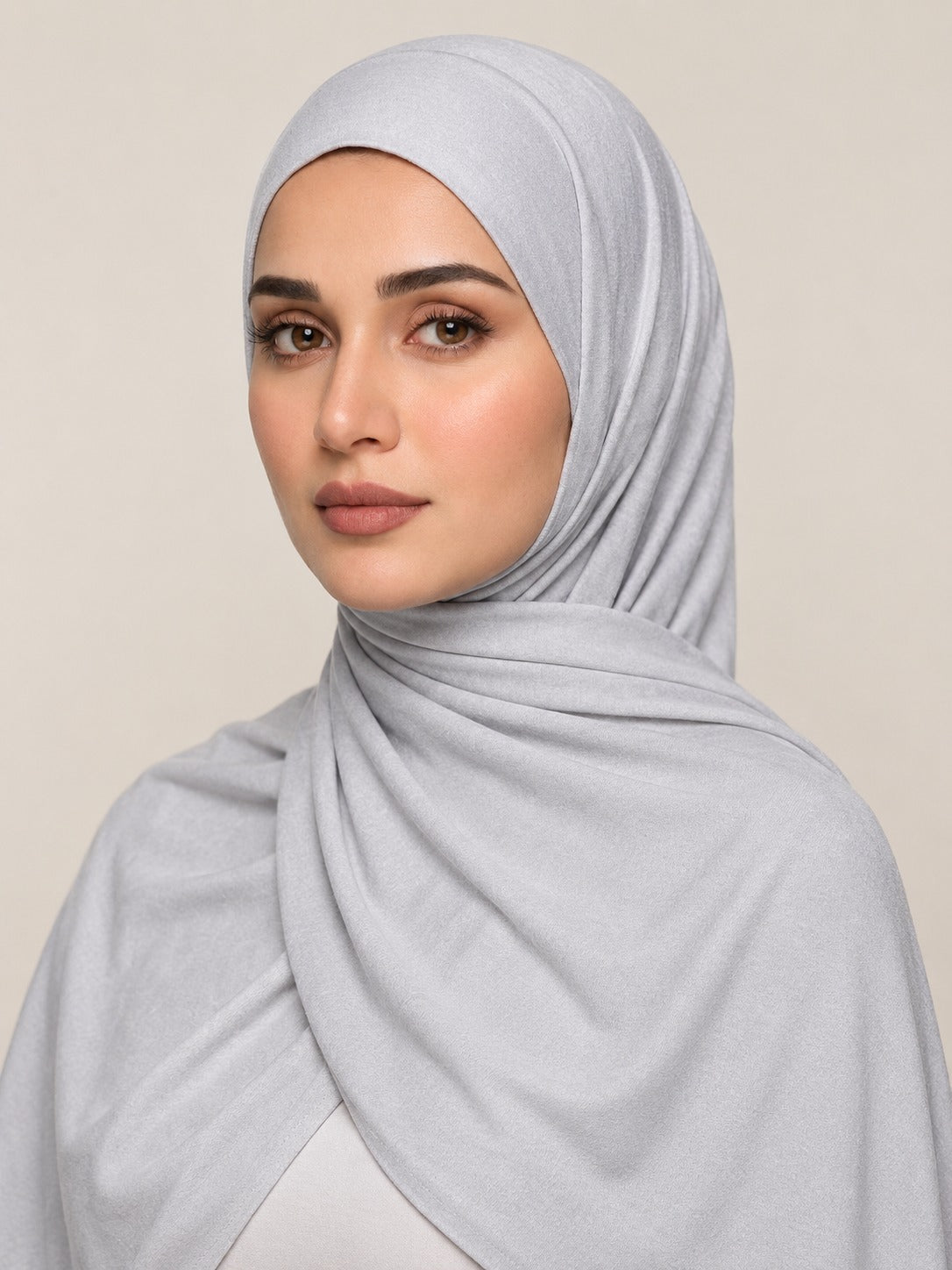 Ainaura Premium Zera Jersey Hijab – Silver - AinAura