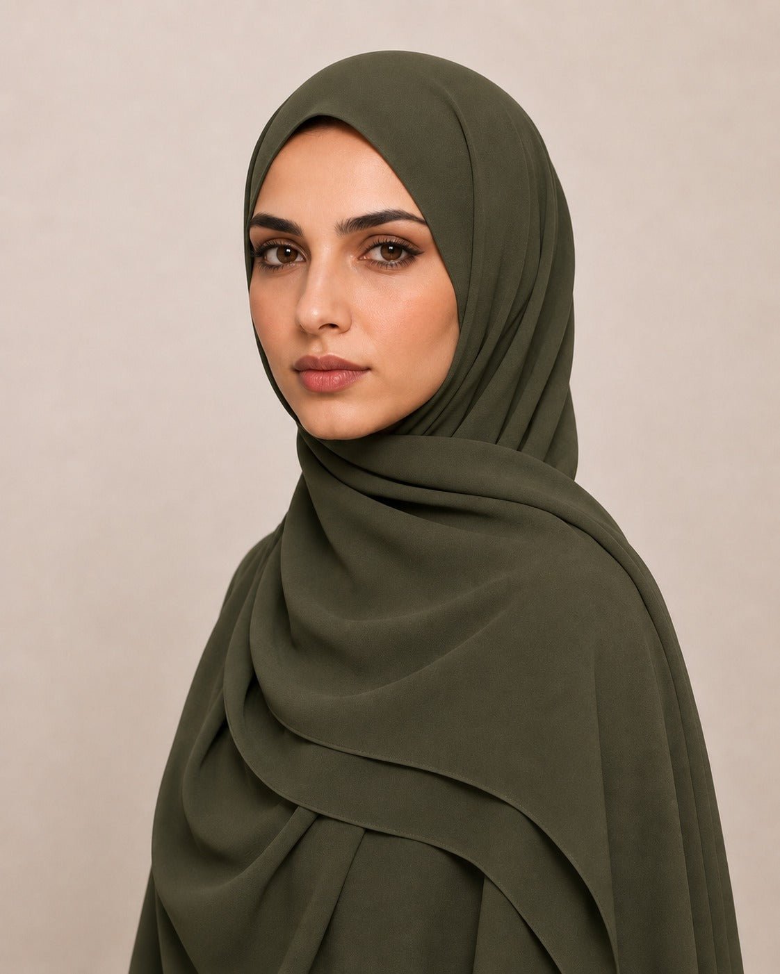 Ainaura Premium Zera Malaysian Crepe Hijab – Army - AinAura