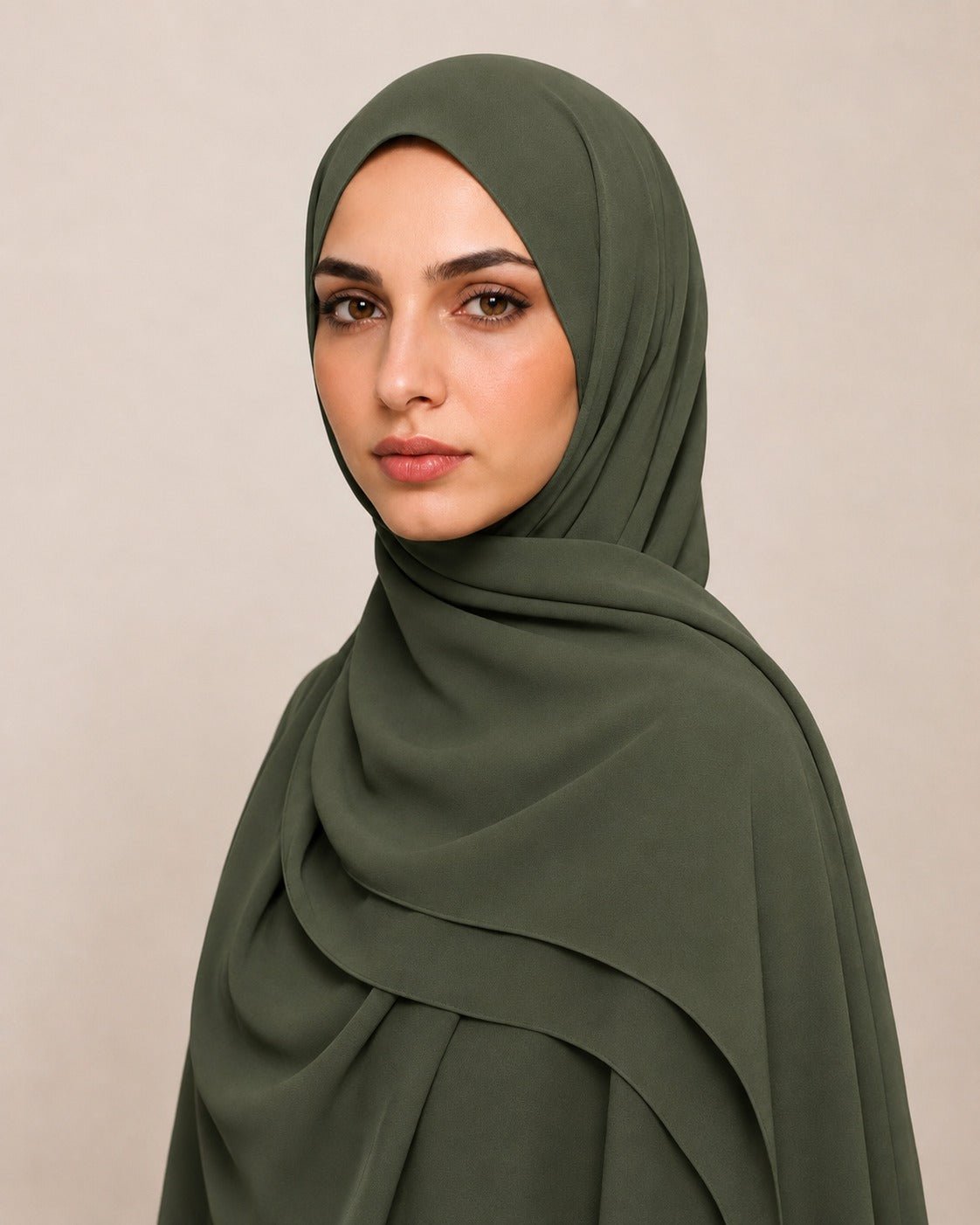 Ainaura Premium Zera Malaysian Crepe Hijab – Basil - AinAura