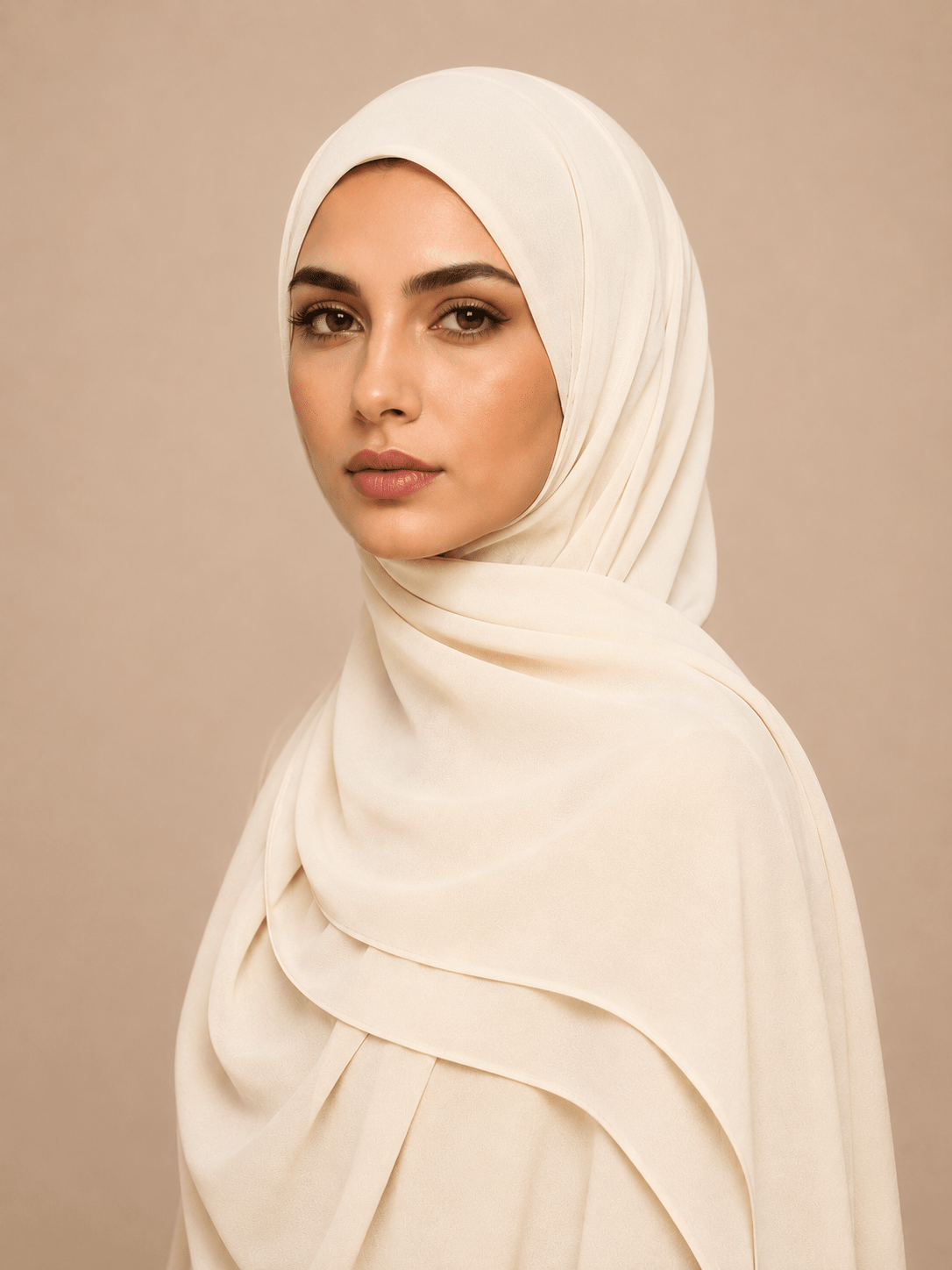 Ainaura Premium Zera Malaysian Crepe Hijab – Eggnog - AinAura