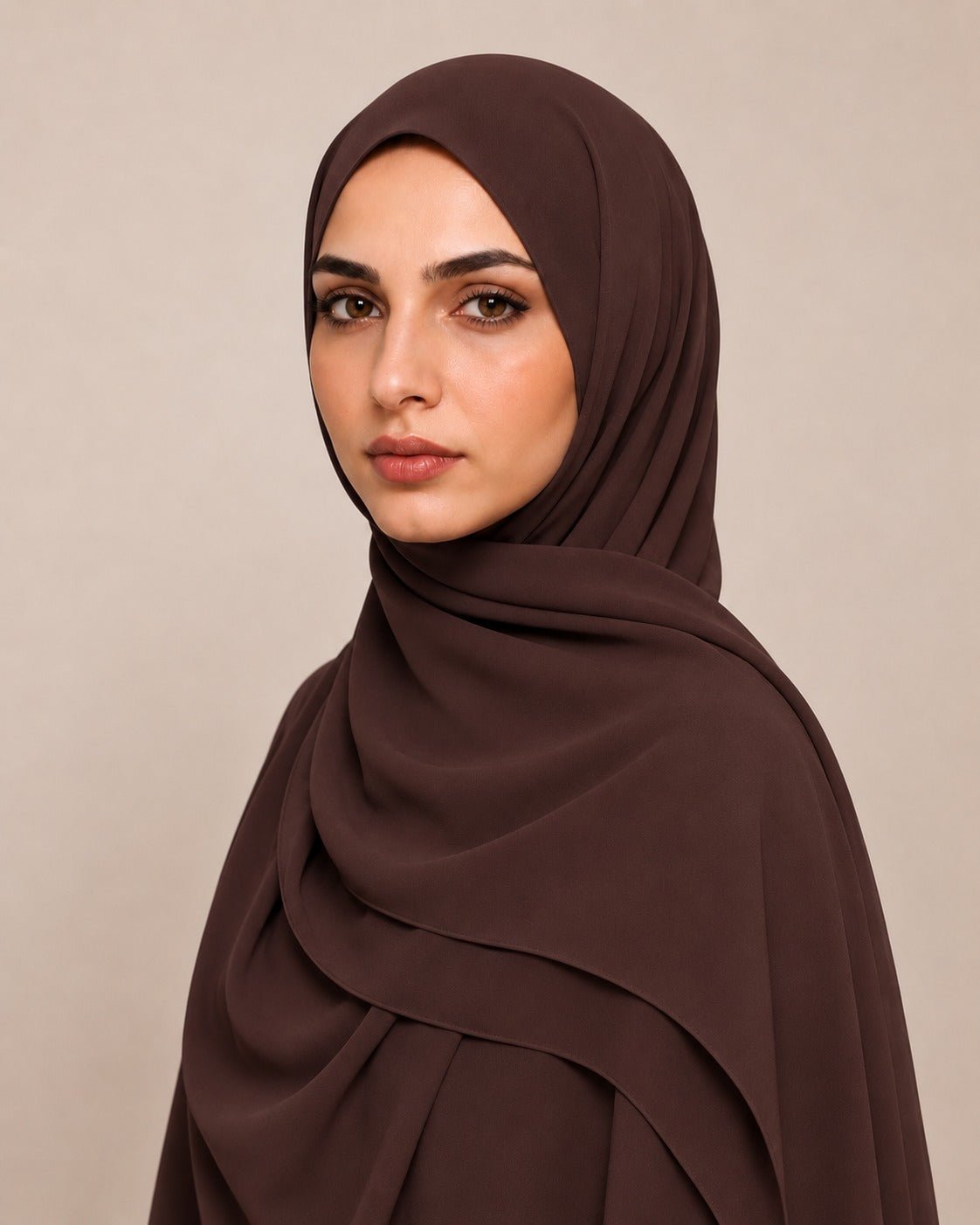 Ainaura Premium Zera Malaysian Crepe Hijab – Nutella - AinAura