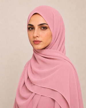 Ainaura Premium Zera Malaysian Crepe Hijab – Pink - AinAura