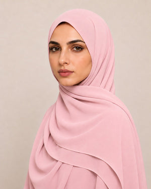Ainaura Premium Zera Malaysian Crepe Hijab – Soft Pink - AinAura